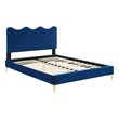 queen size bed frame with storage drawers Modway Furniture Beds Navy