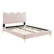 grey velvet queen bed Modway Furniture Beds Pink