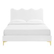 low queen size bed frame Modway Furniture Beds White