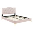 bed with tufted headboard Modway Furniture Beds Pink