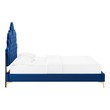 queen bed frame with upholstered headboard Modway Furniture Beds Navy