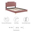king size wood bed frame with headboard Modway Furniture Beds Dusty Rose