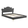 grey fabric bed frame queen Modway Furniture Beds Charcoal