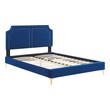 grey wood queen bed frame Modway Furniture Beds Navy