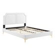metal frame queen size bed frame with headboard Modway Furniture Beds White