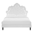 full size bed frame with headboard with storage Modway Furniture Beds White