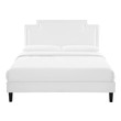 king bed frame with headboard wood Modway Furniture Beds White