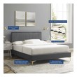 king size high bed frame Modway Furniture Beds Charcoal