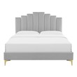 grey bed frame and headboard Modway Furniture Beds Light Gray