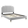 king size bed frame with headboard and mattress Modway Furniture Beds Light Gray
