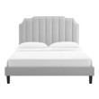 king bed frame high headboard Modway Furniture Beds Light Gray