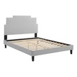 king size wood platform bed frame with headboard Modway Furniture Beds Light Gray