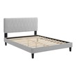 twin size metal bed frame with headboard Modway Furniture Beds Light Gray