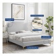 metal queen bed frame for box spring and mattress Modway Furniture Beds Light Gray