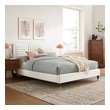 queen low profile bed frame with headboard Modway Furniture Beds White