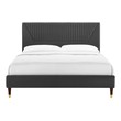 beige king bed Modway Furniture Beds Charcoal