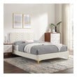 twin size floor bed Modway Furniture Beds White
