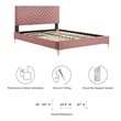 gray full bed Modway Furniture Beds Dusty Rose