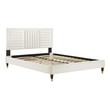 metal frame king bed frame with headboard Modway Furniture Beds White