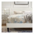 tufted queen bed frame with headboard Modway Furniture Beds White