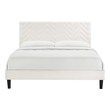 upholstered queen bed frame with headboard Modway Furniture Beds White