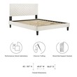 upholstered queen bed frame with headboard Modway Furniture Beds White