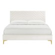 modern metal bed frame queen Modway Furniture Beds White
