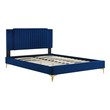 beige velvet bed frame Modway Furniture Beds Navy