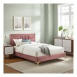 metal bed frame double Modway Furniture Beds Dusty Rose