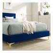 cream bed frame with headboard Modway Furniture Beds Navy