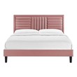 wooden bed base double Modway Furniture Beds Dusty Rose
