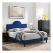 king size bed frame with headboard wood Modway Furniture Beds Navy
