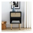 glass top night stand Modway Furniture Black