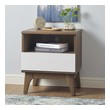 small nightstand table with drawers Modway Furniture Walnut White