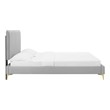 beige bed frame king Modway Furniture Beds Light Gray