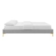 beige bed frame king Modway Furniture Beds Light Gray