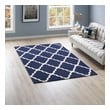 rug on floor Modway Furniture Rugs Navy and Ivory