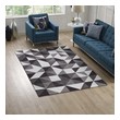 red and blue rug Modway Furniture Rugs Black, Gray and White