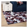 rug on carpet floor Modway Furniture Rugs Multicolored Red and Light Blue