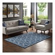 yellow area rug 5x7 Modway Furniture Rugs Morcoccan Blue and Ivory