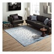 3 x 8 runner Modway Furniture Rugs Moroccan Blue and Ivory