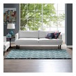 blue 8 x 10 rug Modway Furniture Rugs Aqua Blue and Ivory