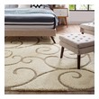 black rug with white crosses Modway Furniture Rugs Creame and Beige