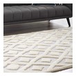hand knotted area rugs Modway Furniture Rugs Ivory and Light Gray