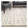 patterned runner rug Modway Furniture Rugs Ivory and Light Gray