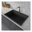 deep single bowl stainless steel sink Ruvati Kitchen Sink Midnight Black