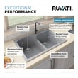 double kitchen sink for 30 inch cabinet Ruvati Kitchen Sink Double Bowl Sinks Silver Gray