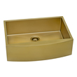 basin in kitchen sink Ruvati Kitchen Sink Single Bowl Sinks Brass Tone Matte Gold