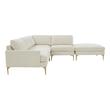 tufted velvet sectional couch Tov Furniture Sectionals Cream