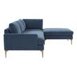 modern couch with chaise Tov Furniture Sectionals Blue